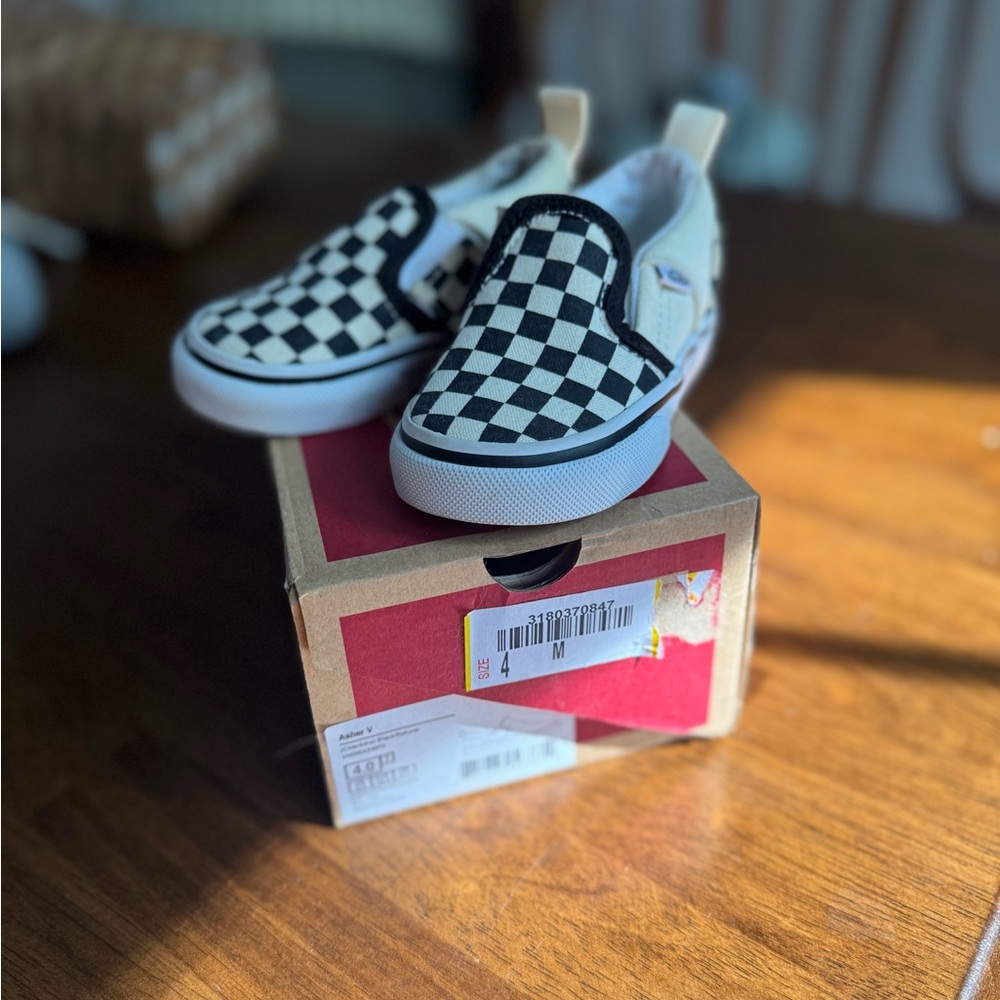 Toddler Vans Size 4 Checkered Slip-On Sneakers